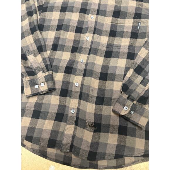 Wolverine Buffalo Plaid Flannel Shirt Men’s XL Black/Taupe Workwear Long Sleeve - Picture 11 of 16